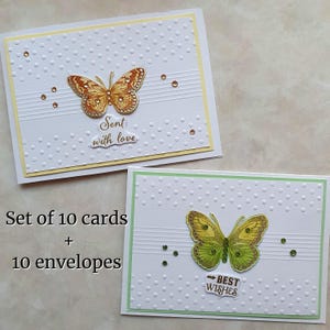 3D Exclusive Butterfly Greeting Cards Set Handmade Assorted Shine Cards Embossed Delicate Cards Elegant postcards Versatile Graceful Cards