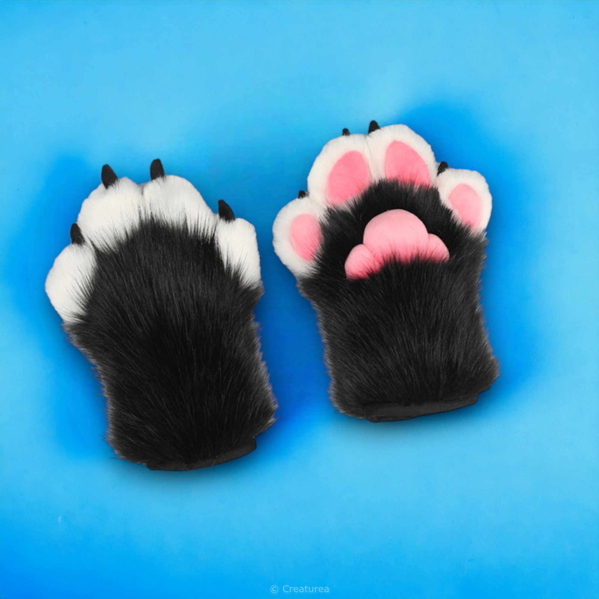 Black Cat Paws Pink Paws Furry Paws Cosplay Gloves Fluffy Cat Paws