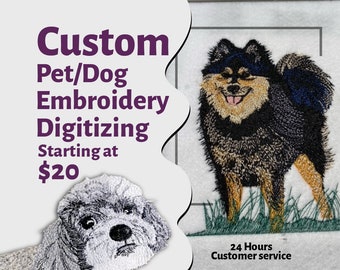 Custom Dog and Cat Embroidery Digitizing Custom Pet Embroidery Designs Pet face Embroidery Design Pets Custom Embroidery Pets Outline Custom