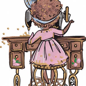 Girl Sewing Machine Embroidery Design DST PES Embroidery Design Baby Girl With Sewing Machine Embroidery Instant Download Digital Embroidery