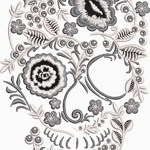 Skull Embroidery Design Halloween Embroidery Designs Skull Embroidery Pattern Sugar Skull Embroidery Design Skull PES DST Embroidery Files