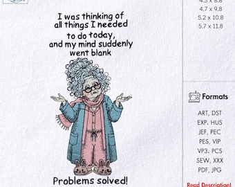 Funny Grandma Machine Embroidery Design Sarcastic Old Lady Quote File