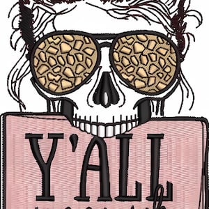 Girl Skull Embroidery Design Skull Machine Embroidery Design Skull DST PES File Skull Digital Embroidery Skull machine Embroidery Design