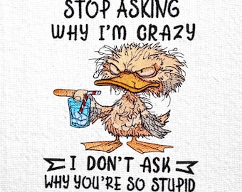 Sarcastic Duck Machine Embroidery Design Funny Embroidery Designs  Adult Humor Embroidery Grumpy Duck Embroidery Patterns Instant Download