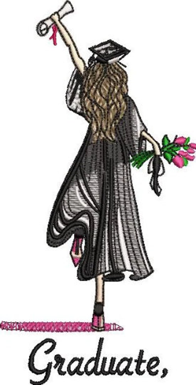 Graduate Girl Embroidery Pattern Girl Machine Embroidery Design ...