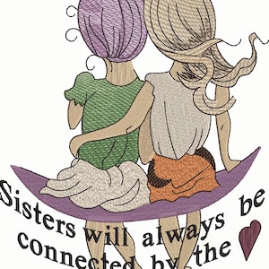 Sisters Love Embroidery Design Sisters Embroidery Designs Friends Embroidery Designs Instant Download Digital Embroidery JEF PES DST Files