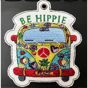 ITH Be Hippie Key Fob Gift Idea For Kids Friends Cartoon In The Hoop Instant Download PES DST File Instant Download Embroidery Pattern