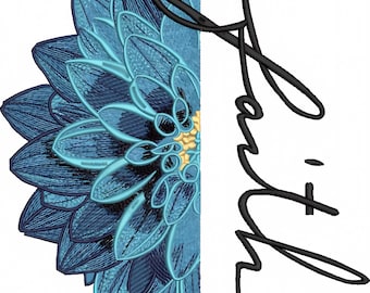Faith Embroidery Design Flower Embroidery Design Embroidery Faith Quote Design Flower DST PES File Floral Faith Quote Digital Embroidery