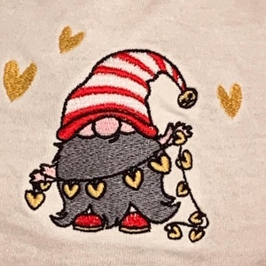 Gnome Embroidery Design Gnome Heart Machine Embroidery Design Gnome Embroidery Design DST PES File Gnome Digital Embroidery Heart Design
