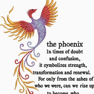 Phoenix Embroidery Design Phoenix Art Embroidery Phoenix Embroidery Pattern Phoenix PES DST Digital Machine Embroidery Files Digital Design