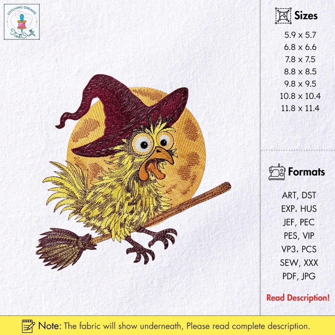 Magic Eye Chicken Pattern Witchy Chicken Embroidery Design Halloween Farm Animal Pattern - Etsy