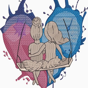 Friends Forever Machine Embroidery Design Best Friends Embroidery Designs Sisters Together Embroidery Instant Download Digital Embroidery