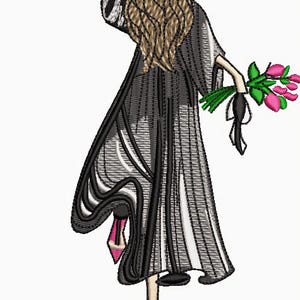 卒業生の女の子の刺繍パターン 女の子の機械刺繍デザイン 卒業生の刺繍デザイン 卒業生の女の子のDST PESファイル デジタル刺繍