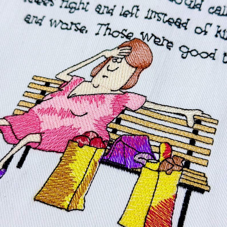 Funny Knee Quote Embroidery Design Shopping Lady Funny Quote Machine ...