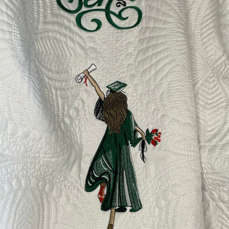 Graduate Girl Embroidery Pattern Girl Machine Embroidery Design ...