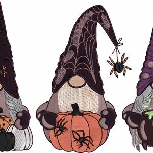 Trick Or Treat Halloween Gnomes Embroidery Pattern JES PES DST Digital File Machine Embroidery Designs Digital Embroidery Instant Download