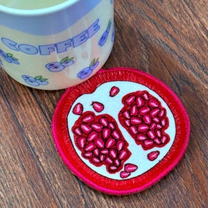 Pomegranate Cup ITH Coaster Embroidery Design Pomegranate Mug Coaster ITH Embroidery Design In The Hoop Cup Coaster Embroidery Mug Rug File