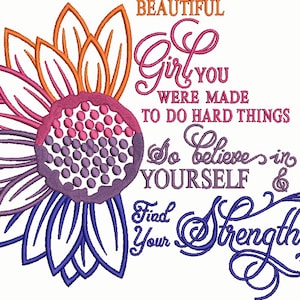 Find Your strength Embroidery Pattern Inspirational Embroidery Designs Graduation Embroidery Design Inspirational Machine Embroidery Files