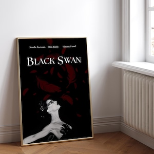 Black Swan Poster Movie Poster Inspired Digital Art Print, Black Swan Poster, Printable Wall Art, Room Decor, Movie Print