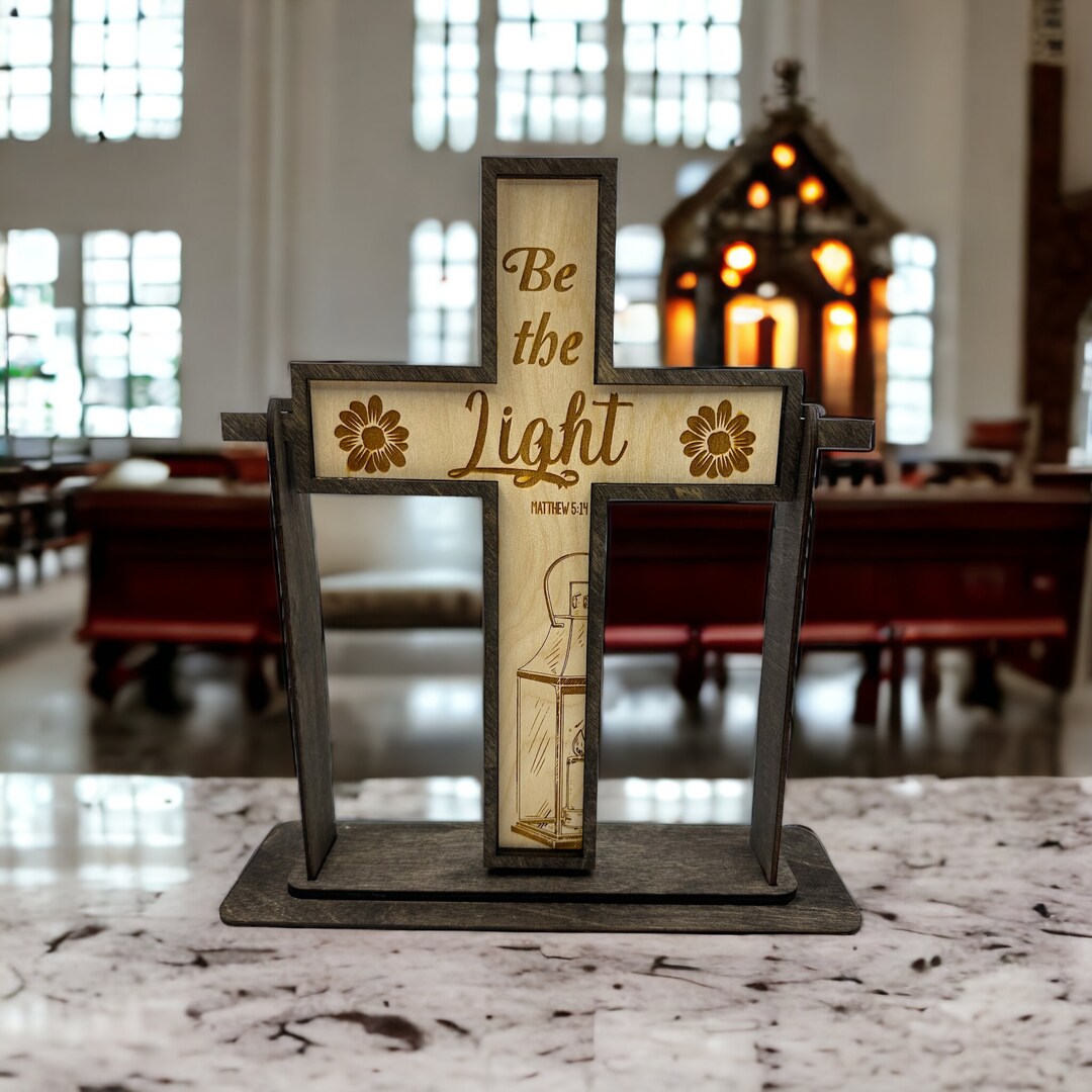 Be the Light, Matthew 514 Interchangeable Cross Shaped Frame SVG