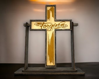 Forgiven Interchangeable Cross shaped Frame | SVG, Lightburn, PDF digital file