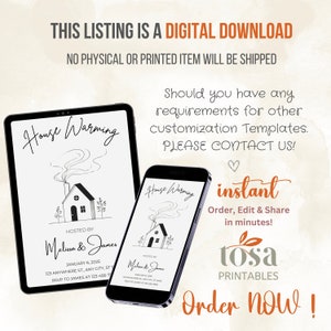 Editable House Warming Invitation Template Housewarming Party Invite ...