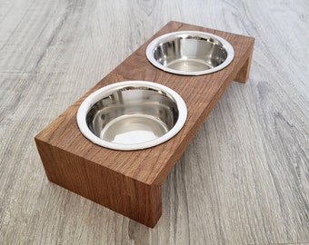 Gamelle surélevée pour chat et chien avec support en bois | Mangeoire pour petit chien et chat | Fournitures personnalisées pour animaux de compagnie