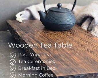 Wooden Tea Table | Eco Friendly Handcrafted Serving Table | Natural Wood Breakfast Table | Minimalist Handmade Furniture | Rustic Home Decor