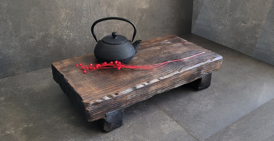 Wooden Tea Table Ecofriendly Handcrafted Serving Table Natural Wood
