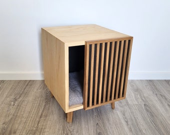 Niche pour chat et chien | Maison en bois pour animaux de compagnie | Meubles de chat sur mesure