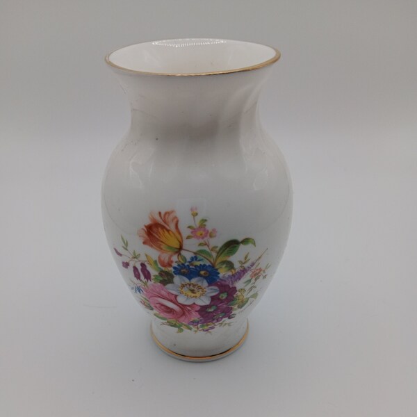 Miniature vintage Aynsley Howard Sprays Bone China England Floral Mini Bud Vase, années 80, signée par l'artiste, fête des mères, décoration printanière