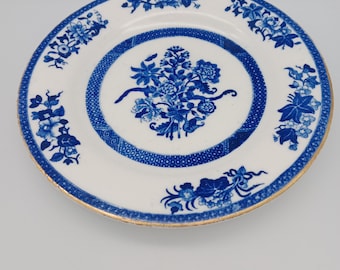 ヴィンテージ コープランド スポードの花柄ディナープレート、ブルー