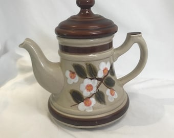 Rare handmade Zeil Am Harmersbach Teapot/ Coffee pot Brown and Cream