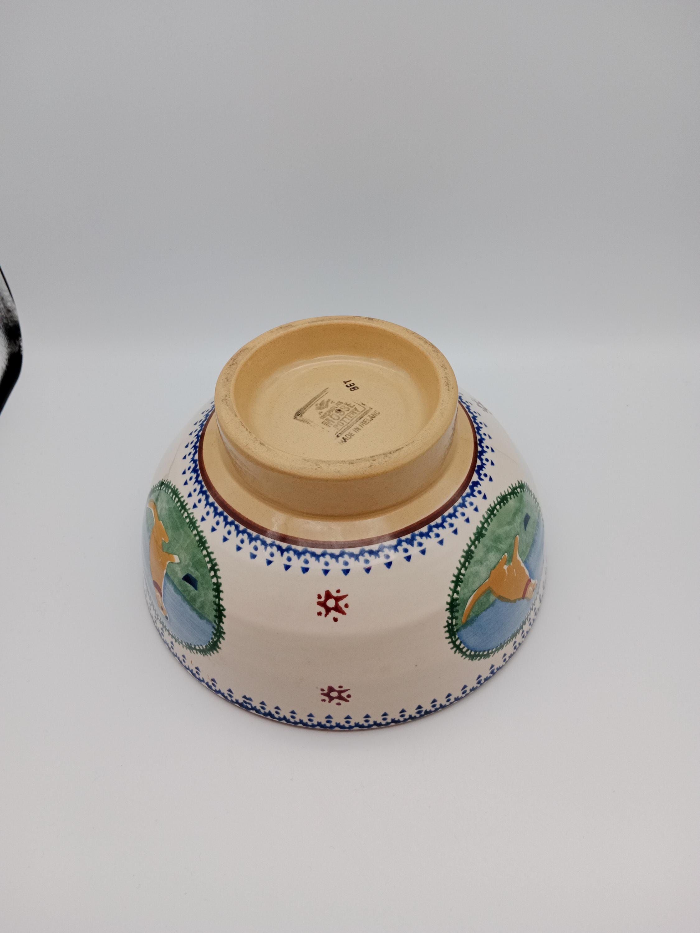 ニコラス・モス作 アイルランド陶器 犬用ボウル ファームアニマル