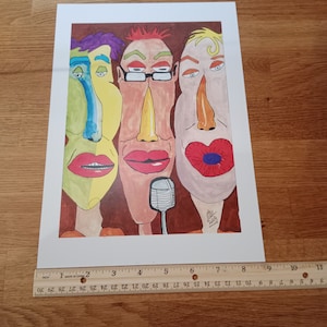 IMPRESIÓN - "Sonidos" - impresión en cartulina de papel de alta calidad, según pintura de acuarela original sobre papel, arte de pared para sala de estar, 21 x 27 cm, oficina
