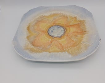 Art Deco Shelley Plate, Geometric Floral Design, Made in England