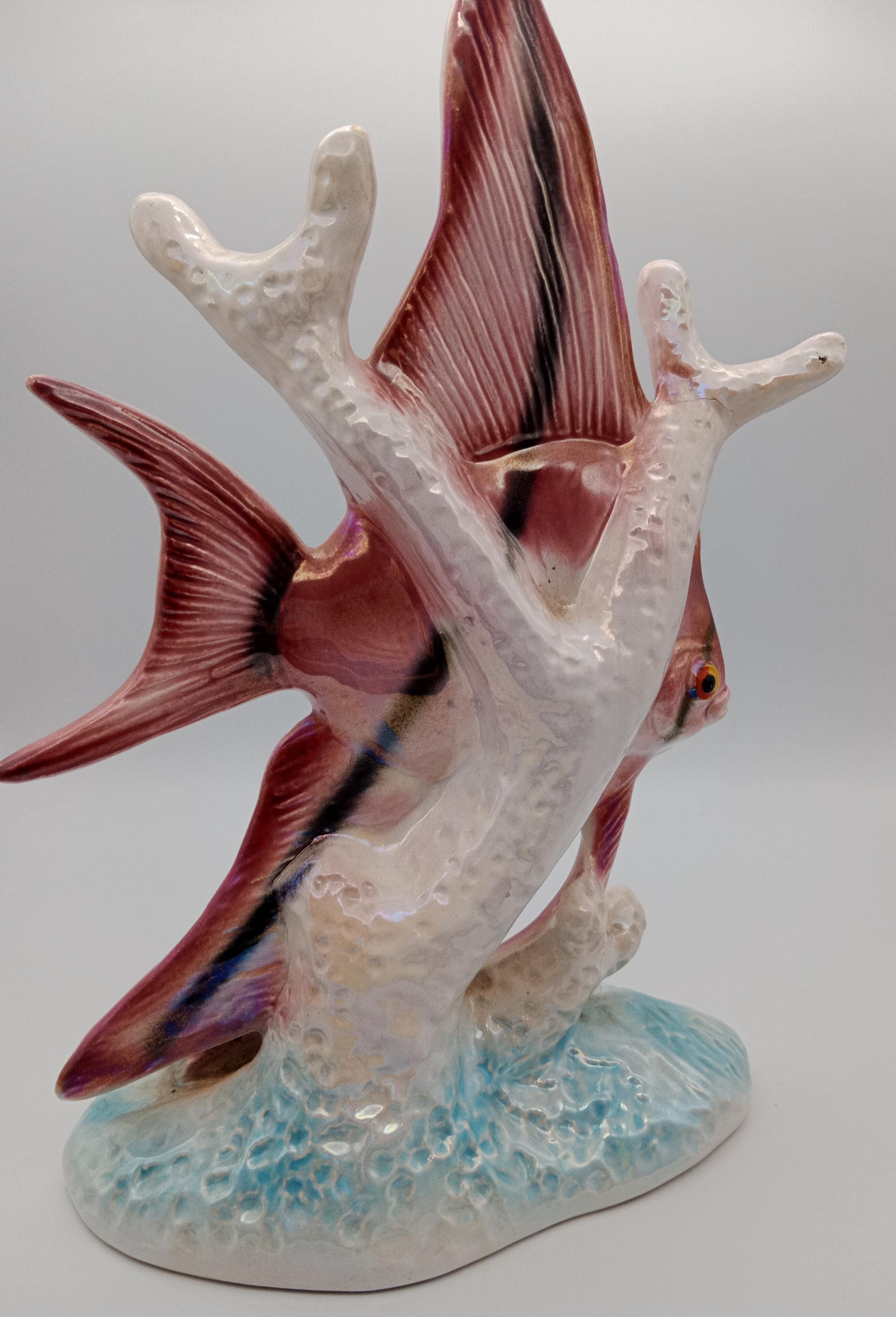 Vintage Jema Holland No.822 Pink Angel Fish Porcelain Figurine