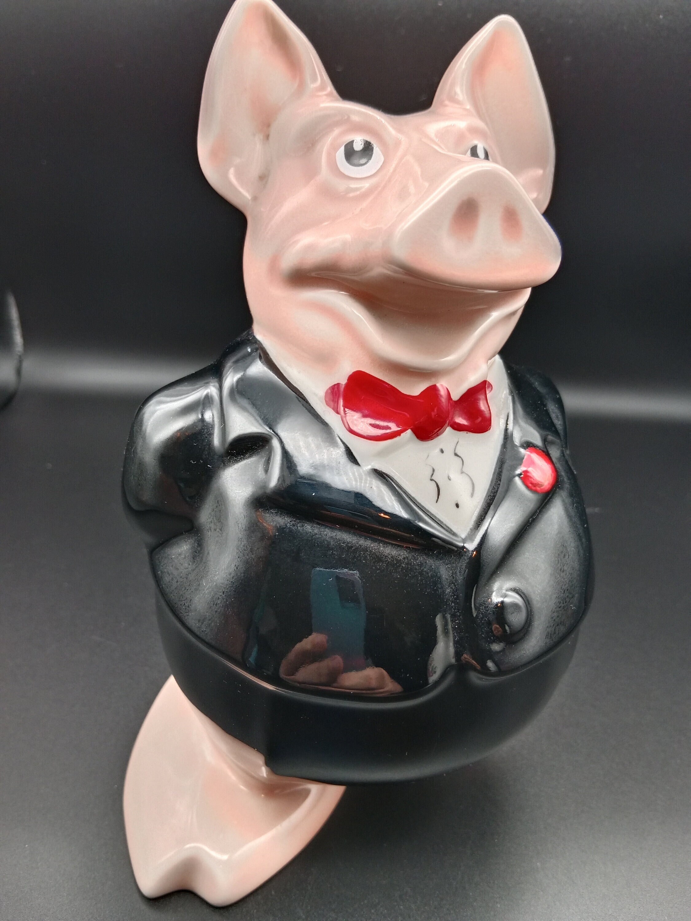 1980年代のヴィンテージのウェイド貯金箱 Sir Nathaniel 豚の貯金箱 金色