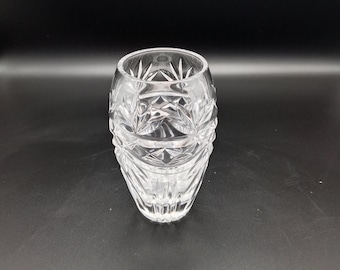 Small clear lead crystal bud vase, exquisite design and cut, gift for mom, perfect for a side table decoration, Christmas in style