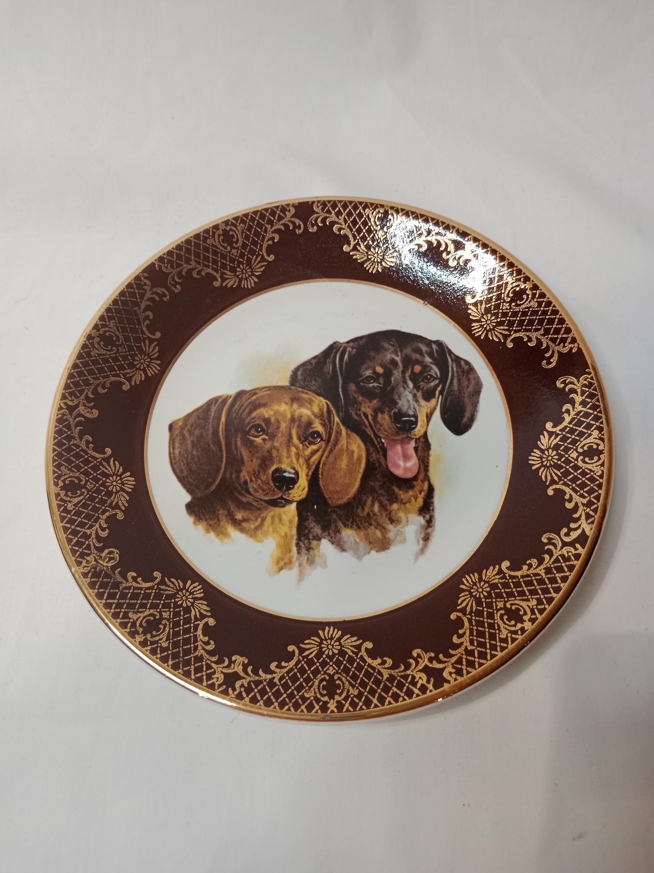 廃盤　レア！ Crownford 前身バーレイ　ドッグプレート Vintage Weatherby Hanley Dog Plate, Royal Falcon, Made in England