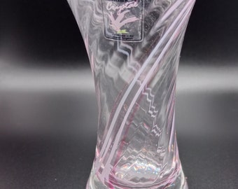 Caithness Crystal pink flamingo swirl, handmade in the United Kingdom, Scottish design and Scottish made, Mother's Day gift