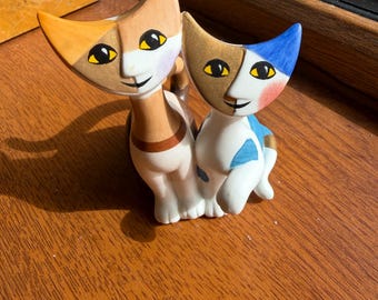 Goebel Rosina Wachtmeister cat figurine, Andrea and Piero