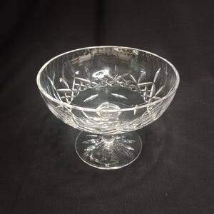 Irish Waterford Crystal Lismore footed Compote Dish, approx. 4.5&quot; high, 6&quot; wide, Irish craft, fruit bowl, lead crystal, vintage, Ireland