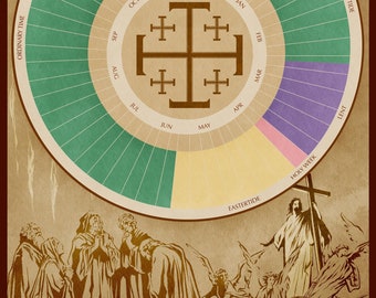 Liturgical Church Year Calendar Gustave Dore Inspired Print High Quality 250 gsm semi-glossy
