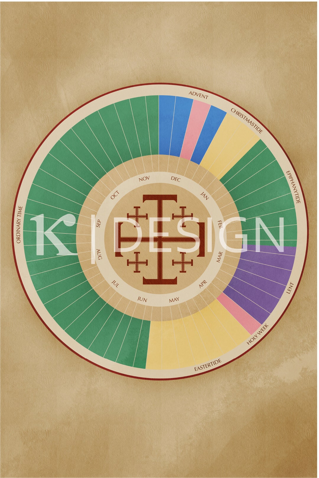 Liturgical church year calendar etsy