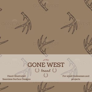 Deer Antler Seamless Pattern | Antlers | Country Outdoors Wildlife | PNG