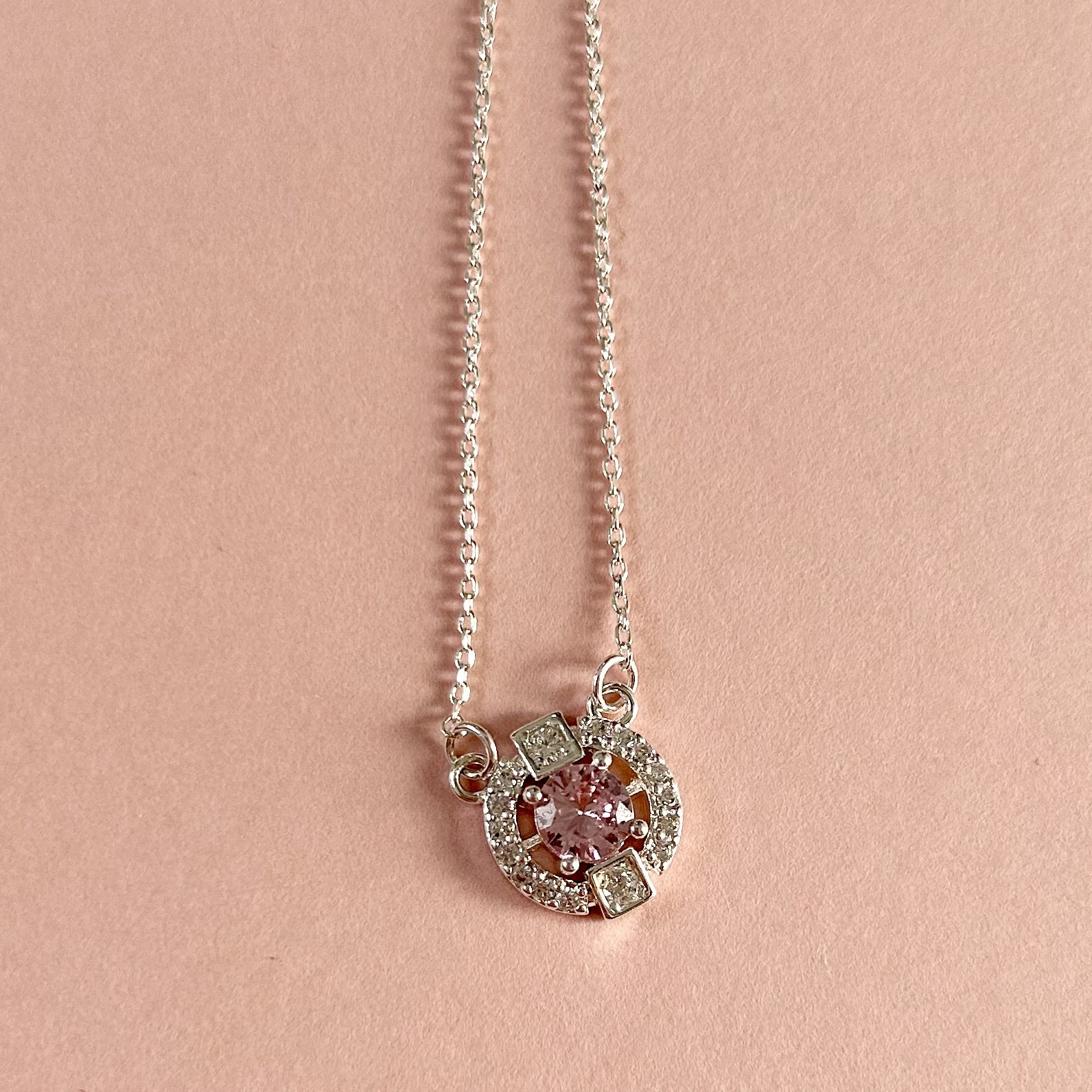 ネックレス・ペンダント Blooming Party Silver Pink Necklace & Earrings (SILVER925) Pink Rose Quartz 18k Rose Gold Over Silver Pendant with