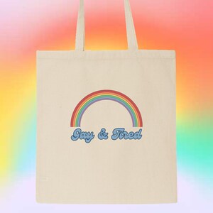 Gay & Müde LGBTQ Gay / Lesbisch / Queer / Trans / Nonbinary Pride Baumwoll-Canvas-Einkaufstasche