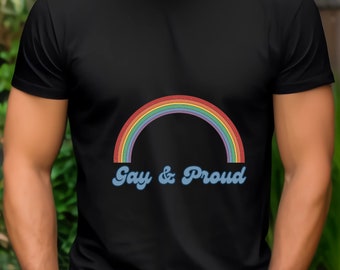 Koszulka Gay & Proud LGBTQ Gay/Lesbian/Queer/Trans/Nonbinary Pride