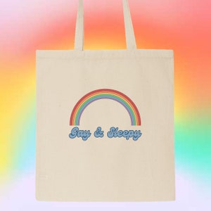Gay & Sleepy LGBTQ Gay/Lesbian/Queer/Trans/Nonbinary Pride Baumwollleinentasche